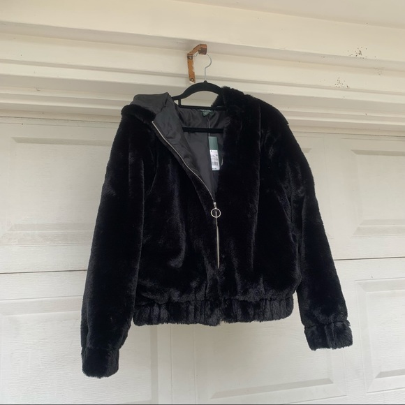 Wild Fable brand new black shirt sweater fuzzy jacket size small - Picture 4 of 7